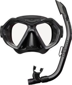 ReefTourer Snorkelmasker Duikbril Snorkelset RC-0107- Zwart/zwart