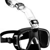 Nuvance - Snorkelmasker Incl Oordoppen - One Size Fits All - Duikmasker - Duikbril Met Snorkel - Snorkelset Voor Kinderen - Zwart