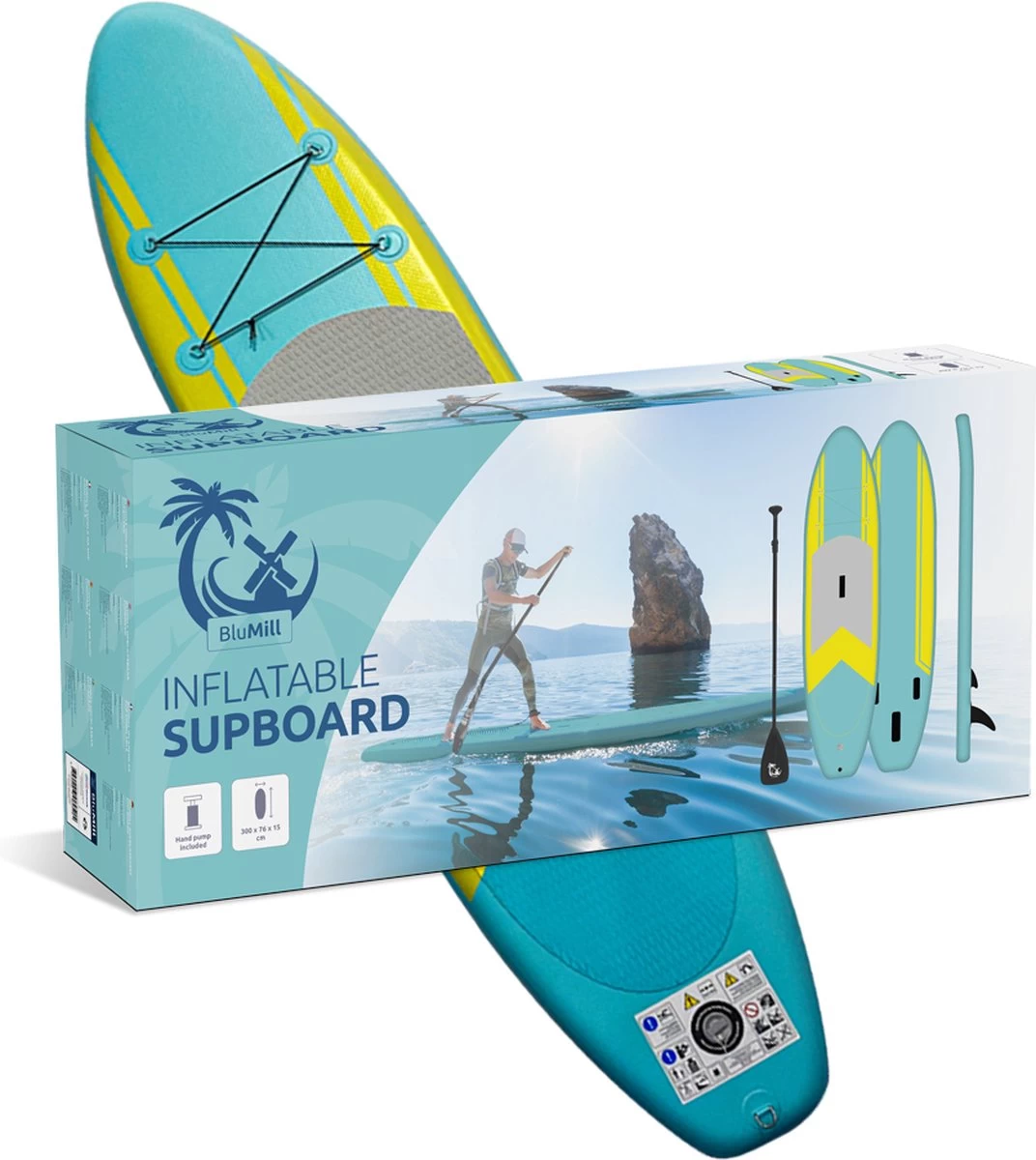 BluMill Opblaasbaar SUP Board - Stand Up Paddle Board - Verstelbare Peddel - Complete Set - Inclusief Pomp - Inclusief Enkelkoord - 300 Cm 12 BluMill Opblaasbaar SUP Board - Stand Up Paddle Board - Verstelbare Peddel - Complete Set - Inclusief Pomp - Inclusief Enkelkoord - 300 Cm - Afbeelding 11
