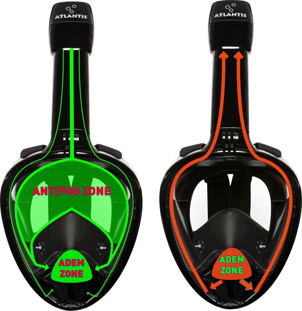 Atlantis Full Face Mask 2.0 - Snorkelmasker - Volwassenen - Zwart - S/M 5 Atlantis Full Face Mask 2.0 - Snorkelmasker - Volwassenen - Zwart - S/M - Afbeelding 3