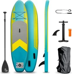 BluMill Opblaasbaar SUP Board - Stand Up Paddle Board - Verstelbare Peddel - Complete Set - Inclusief Pomp - Inclusief Enkelkoord - 300 Cm