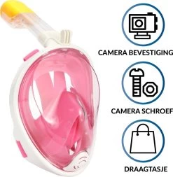 Gadgy Duikmasker Full Face Kinderen - Duikbril Met Snorkel - Snorkelset Kinderen - Snorkelmasker - Roze