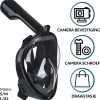 Merkloos Gadgy Duikmasker Full Face S/M - Duikbril Met Snorkel - Snorkelset Volwassenen - Zwart - Snorkelmaskers