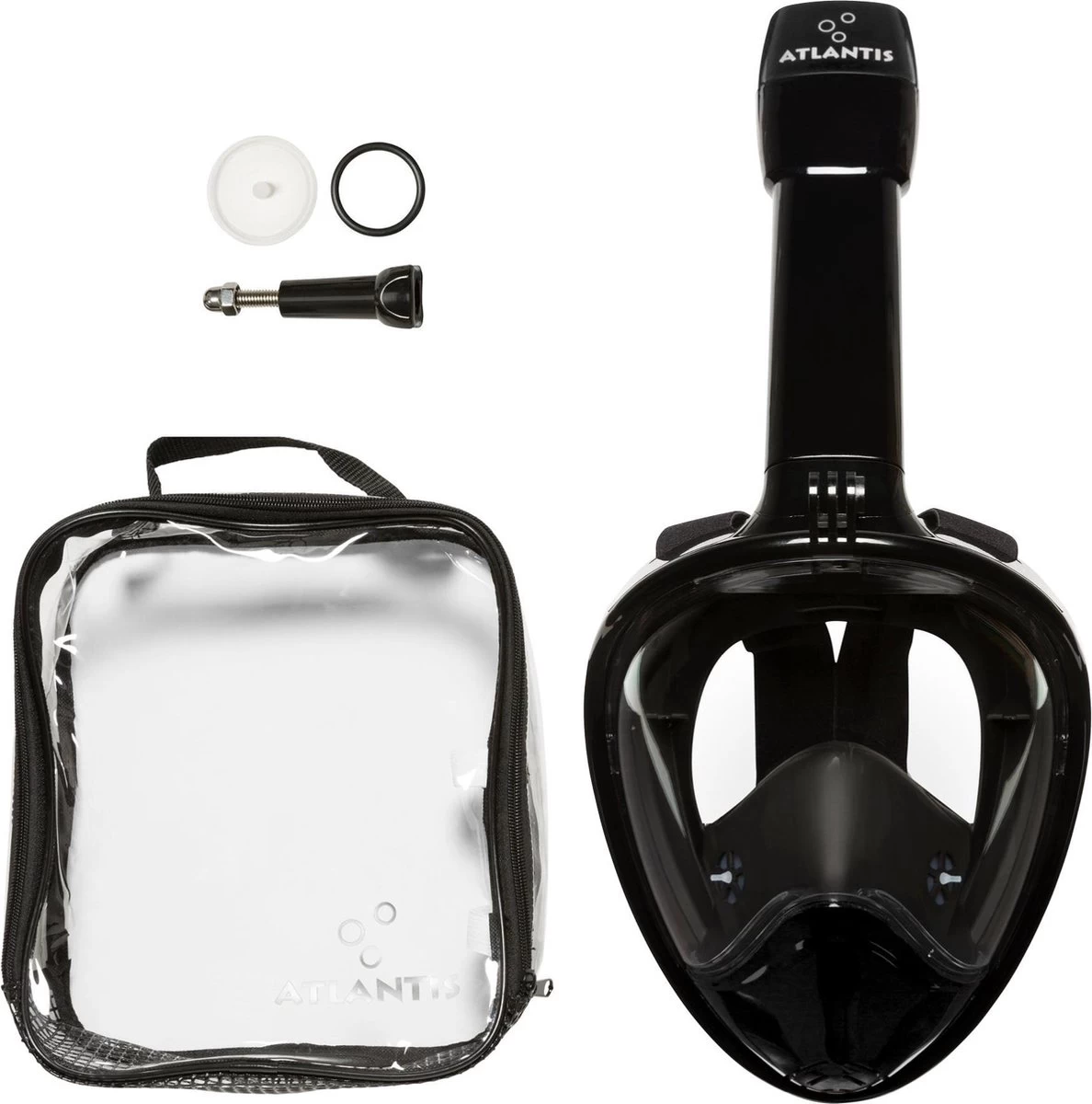 Atlantis Full Face Mask 2.0 - Snorkelmasker - Volwassenen - Zwart - S/M 4 Atlantis Full Face Mask 2.0 - Snorkelmasker - Volwassenen - Zwart - S/M - Afbeelding 2