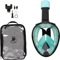 Sea Turtle Full Face Mask - Snorkelmasker - Volwassenen - Zwart/Turquoise - S/M -Speedo Winkel 1198x1200 3