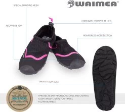 Waimea Aquaschoenen - Wave Rider - Zwart/Roze - 39 -Speedo Winkel 1200x1080 12