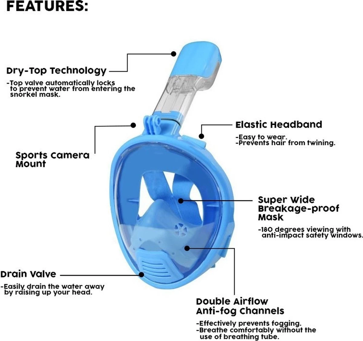 Atlantis Full Face Mask 2.0 - Snorkelmasker - Kinderen - Roze - XS 12 Atlantis Full Face Mask 2.0 - Snorkelmasker - Kinderen - Roze - XS - Afbeelding 10