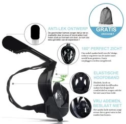 Campingwise Full Face Duikmasker, Snorkelmasker - Zwart - Maat L/XL -Speedo Winkel 1200x1176 2