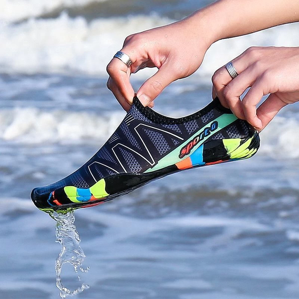 Nixnix - Waterschoenen - Maat 45 - Aquaschoenen - Strandschoenen - Antislip - Schoenen Voor Zwembaden En Strand - Volwassenen En Kinderen - Beschermt Tegen Grof Zand Scherpe Stenen En Dieren Onder Water - Unisex 6 Nixnix - Waterschoenen - Maat 45 - Aquaschoenen - Strandschoenen - Antislip - Schoenen Voor Zwembaden En Strand - Volwassenen En Kinderen - Beschermt Tegen Grof Zand Scherpe Stenen En Dieren Onder Water - Unisex - Afbeelding 4
