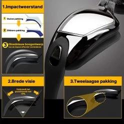 TravelTime® - Zwembril Volwassenen - Unisex – Zwarte Galvaniserende Lens -Speedo Winkel 1200x1200 203