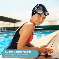 Cynergie - Zwem Accessoires - 6 Delig - Badmuts - Zwembril - Neusklem Zwemmen - Neusknijper - Duikbril - Met Opbergdoosje - Zwembrillen Volwassenen En Kinderen -Speedo Winkel 1200x1200 222