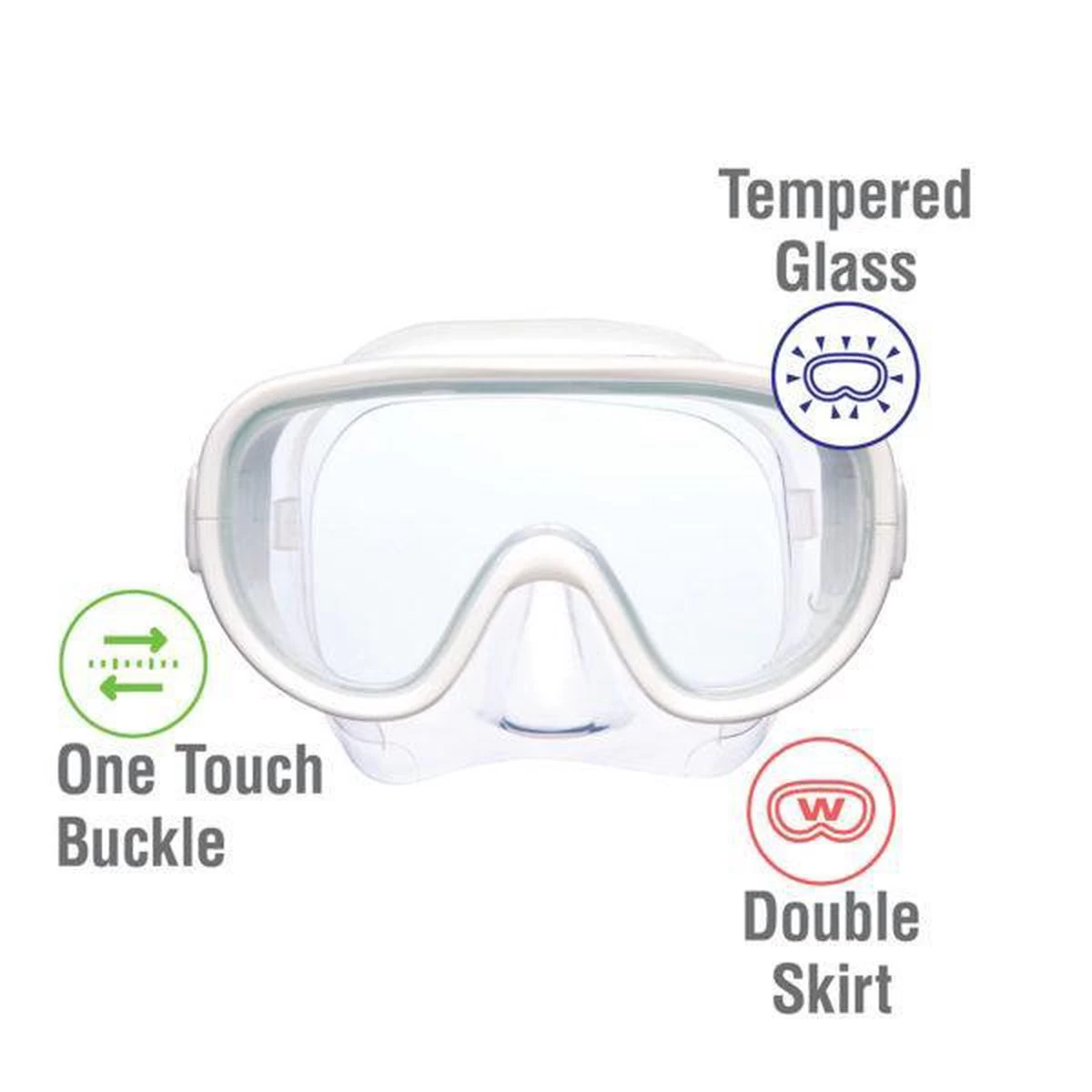 ReefTourer Snorkelmasker Duikbril Snorkelset RC-0105- Wit 3 ReefTourer Snorkelmasker Duikbril Snorkelset RC-0105- Wit - Afbeelding 2