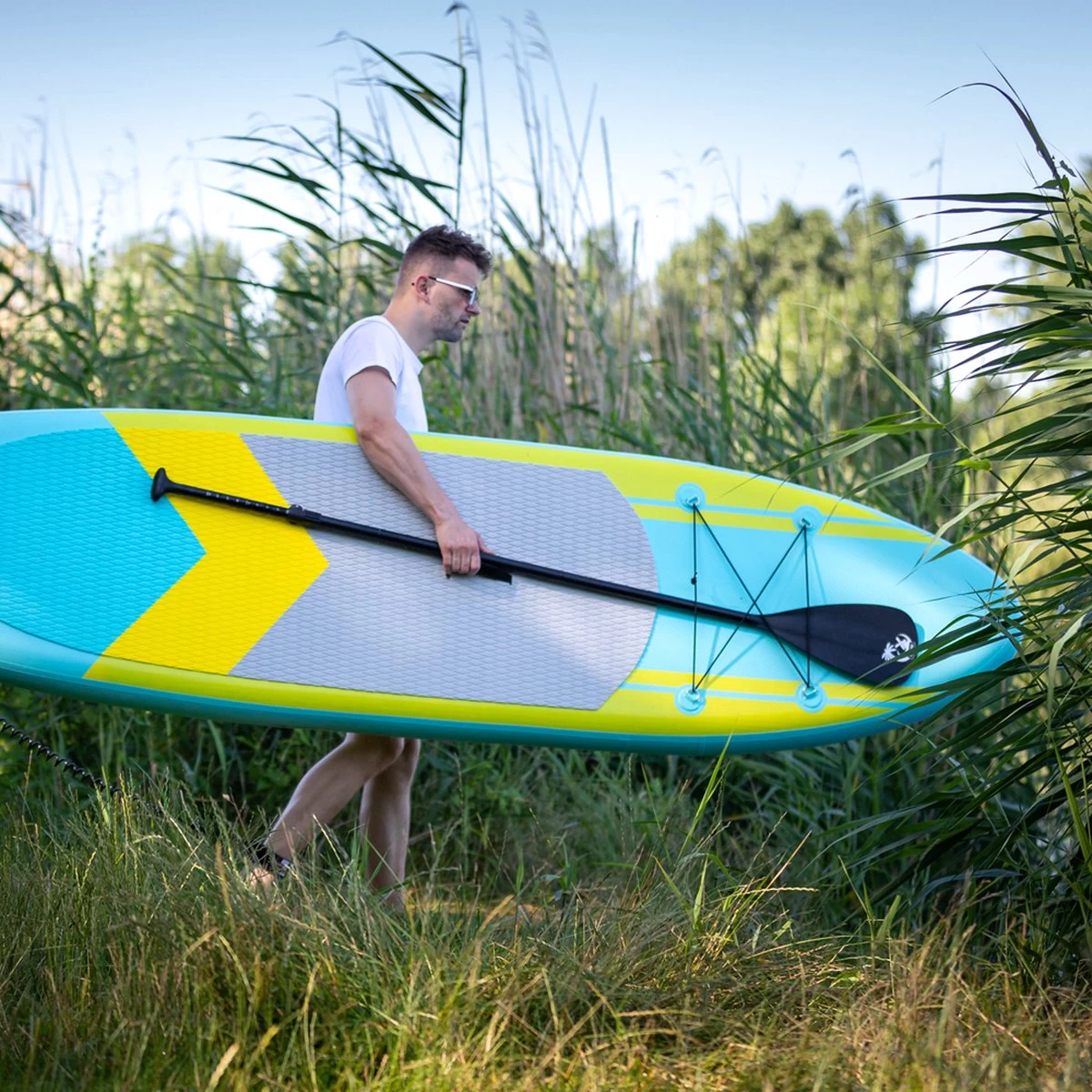 BluMill Opblaasbaar SUP Board - Stand Up Paddle Board - Verstelbare Peddel - Complete Set - Inclusief Pomp - Inclusief Enkelkoord - 300 Cm 11 BluMill Opblaasbaar SUP Board - Stand Up Paddle Board - Verstelbare Peddel - Complete Set - Inclusief Pomp - Inclusief Enkelkoord - 300 Cm - Afbeelding 10