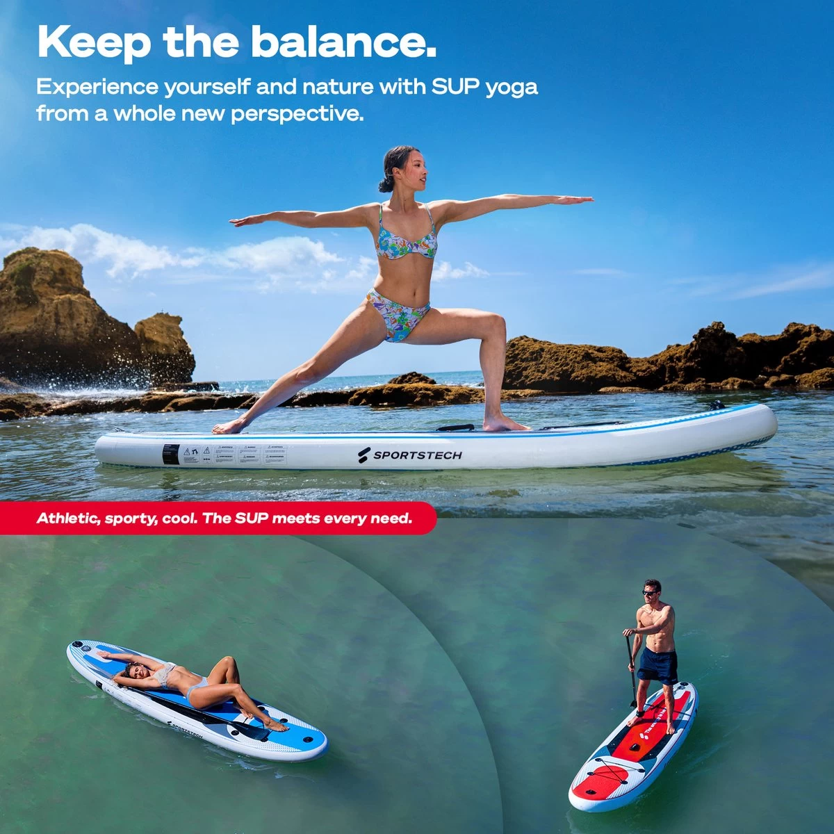 Premium Stand Up Paddling Board | 7in1 SUP Board Set | Compleet Met Accessories | Plus Actioncam Houder | Standup Paddle 320x80x16cm | Waterfiets SUP Opblaasbaar | Sportstech WPB320 Paddle Board 7 Premium Stand Up Paddling Board | 7in1 SUP Board Set | Compleet Met Accessories | Plus Actioncam Houder | Standup Paddle 320x80x16cm | Waterfiets SUP Opblaasbaar | Sportstech WPB320 Paddle Board - Afbeelding 5