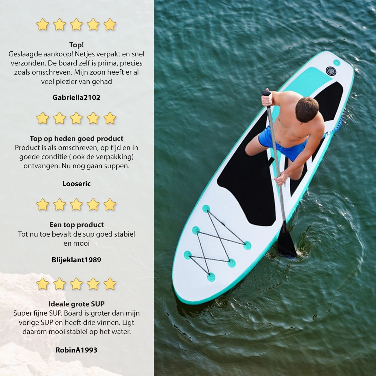 NexxtStream SUP Board - Opblaasbaar Paddle Board - Stand Up Paddle Boards - Opvouwbaar - Incl. Opbergtas - 320 X 81 CM - Groen 6 NexxtStream SUP Board - Opblaasbaar Paddle Board - Stand Up Paddle Boards - Opvouwbaar - Incl. Opbergtas - 320 X 81 CM - Groen - Afbeelding 4