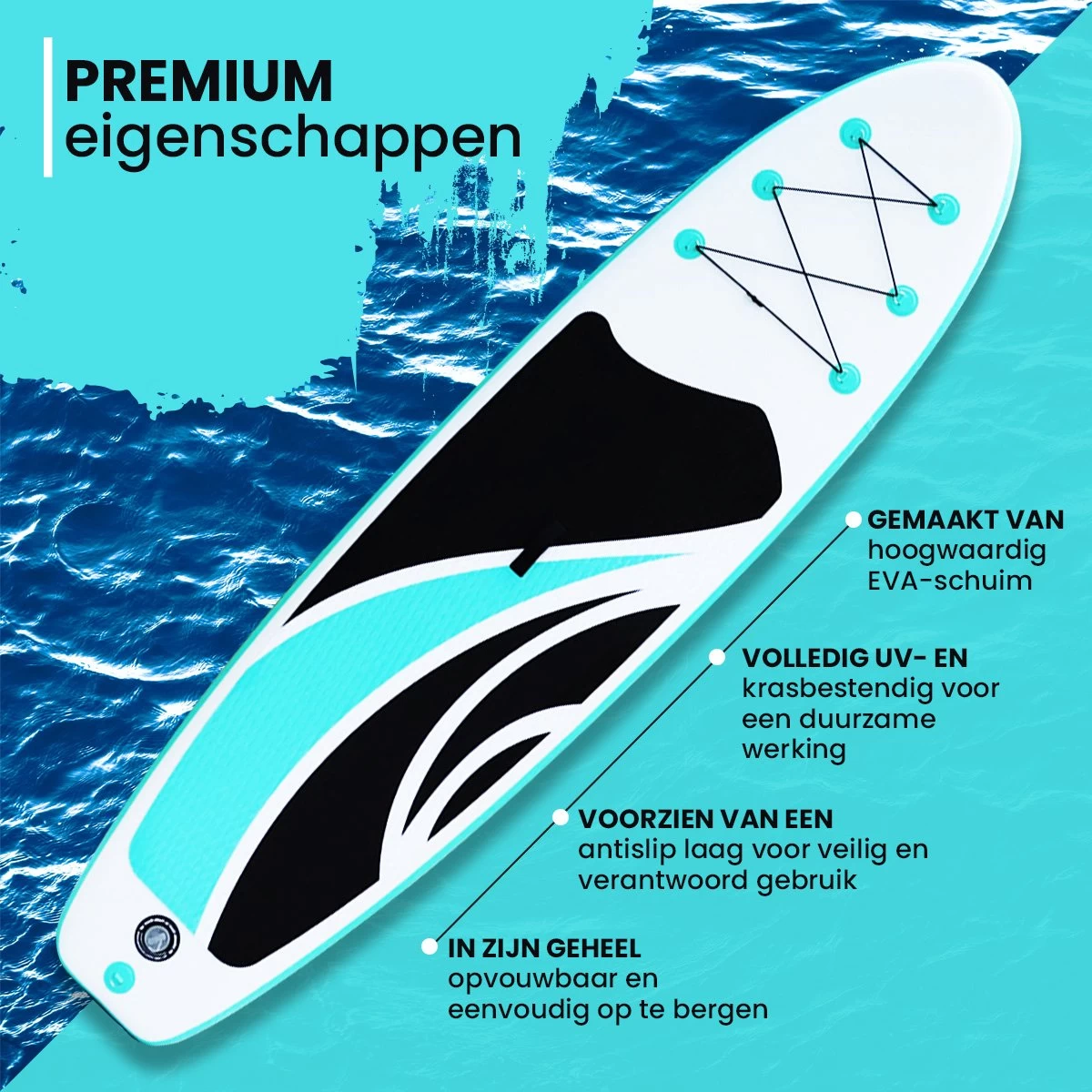 NexxtStream SUP Board - Opblaasbaar Paddle Board - Stand Up Paddle Boards - Opvouwbaar - Incl. Opbergtas - 320 X 81 CM - Groen 7 NexxtStream SUP Board - Opblaasbaar Paddle Board - Stand Up Paddle Boards - Opvouwbaar - Incl. Opbergtas - 320 X 81 CM - Groen - Afbeelding 5