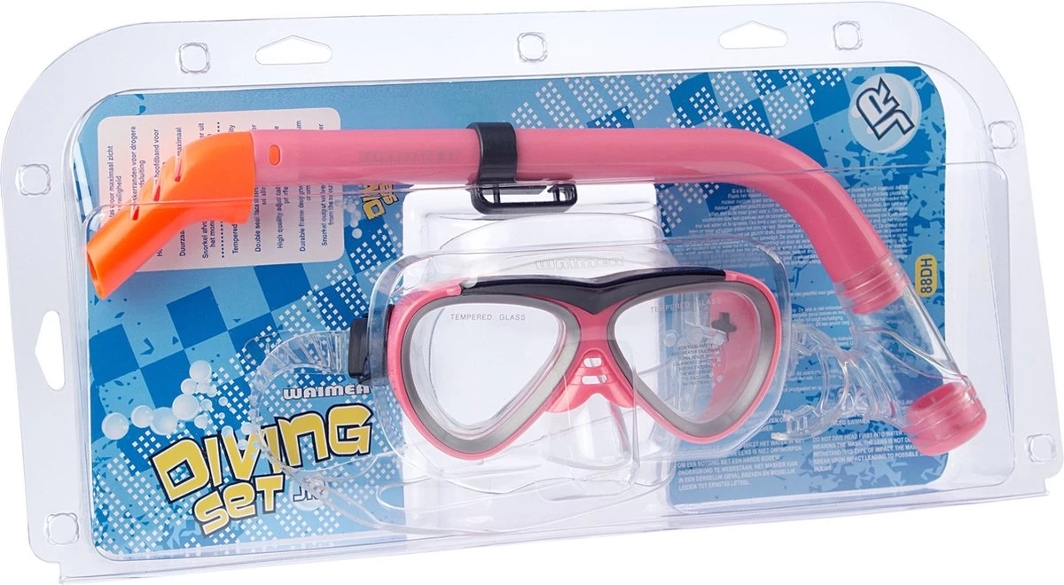 Waimea Duikmasker Met Snorkel - Junior - Roze 7 Waimea Duikmasker Met Snorkel - Junior - Roze - Afbeelding 5