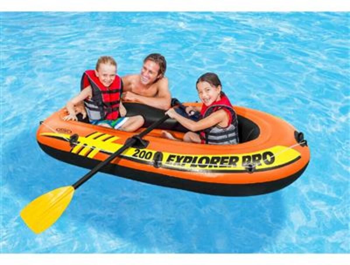 Intex Explorer Pro 200 Opblaasboot - 2 Persoons - Oranje 4 Intex Explorer Pro 200 Opblaasboot - 2 Persoons - Oranje - Afbeelding 2