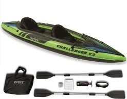 Intex Challenger K2 Kayak - Opblaasboot - 2-Persoons - Groen/Zwart -Speedo Winkel 1200x941