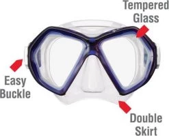 ReefTourer Snorkelmasker Duikbril Snorkelset RC-0107- Donker Blauw -Speedo Winkel 1200x968
