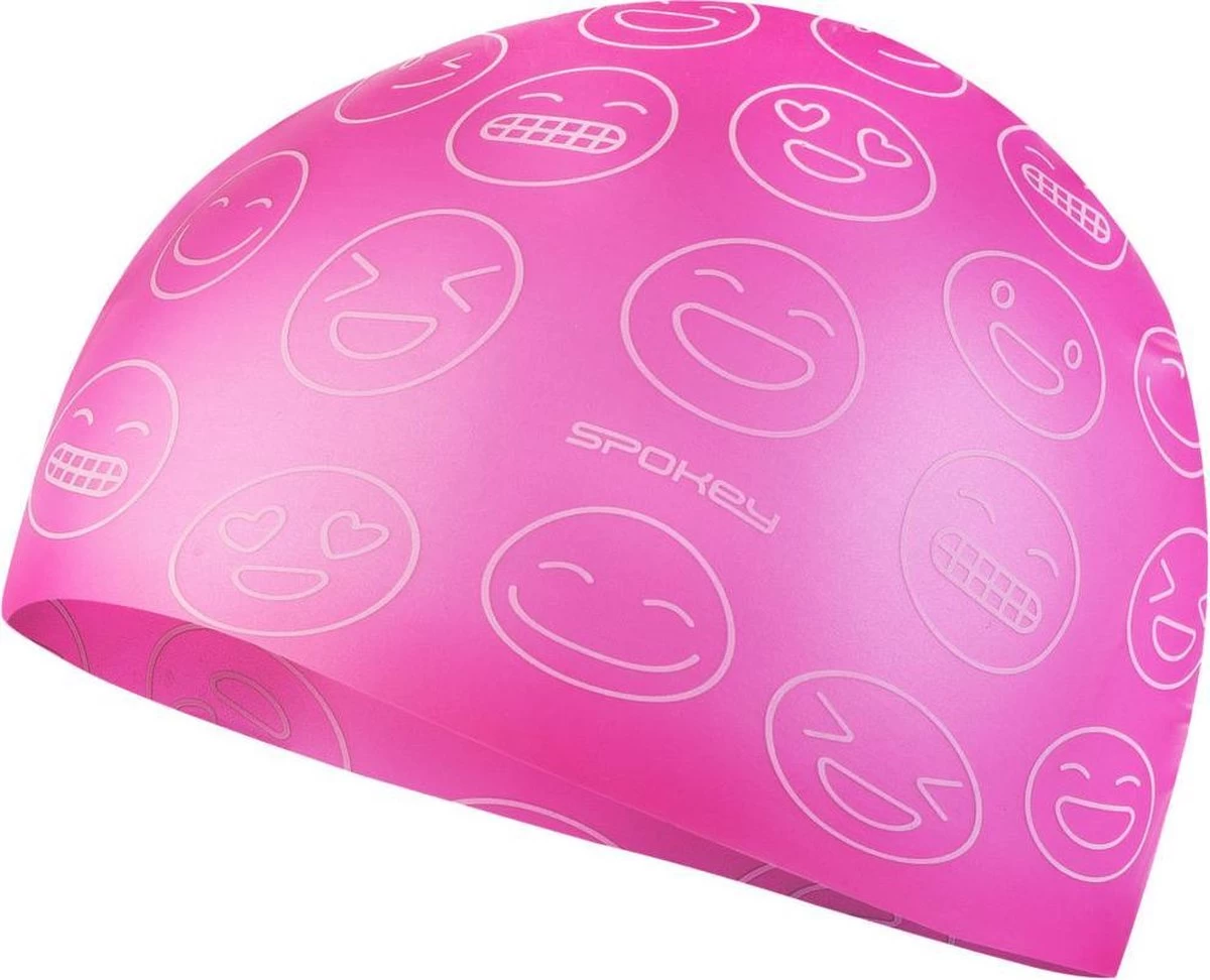 100% Siliconen Junior Zwemcap Emoji Roze 3 100% Siliconen Junior Zwemcap Emoji Roze
