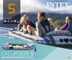 Intex Excursion Opblaasboot - 5 Personen - Grijs -Speedo Winkel 1200x994