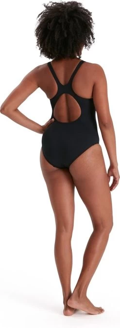 Speedo Placement Muscleback Badpak Dames - Zwart / Groen - Maat 34 -Speedo Winkel 439x1200 1