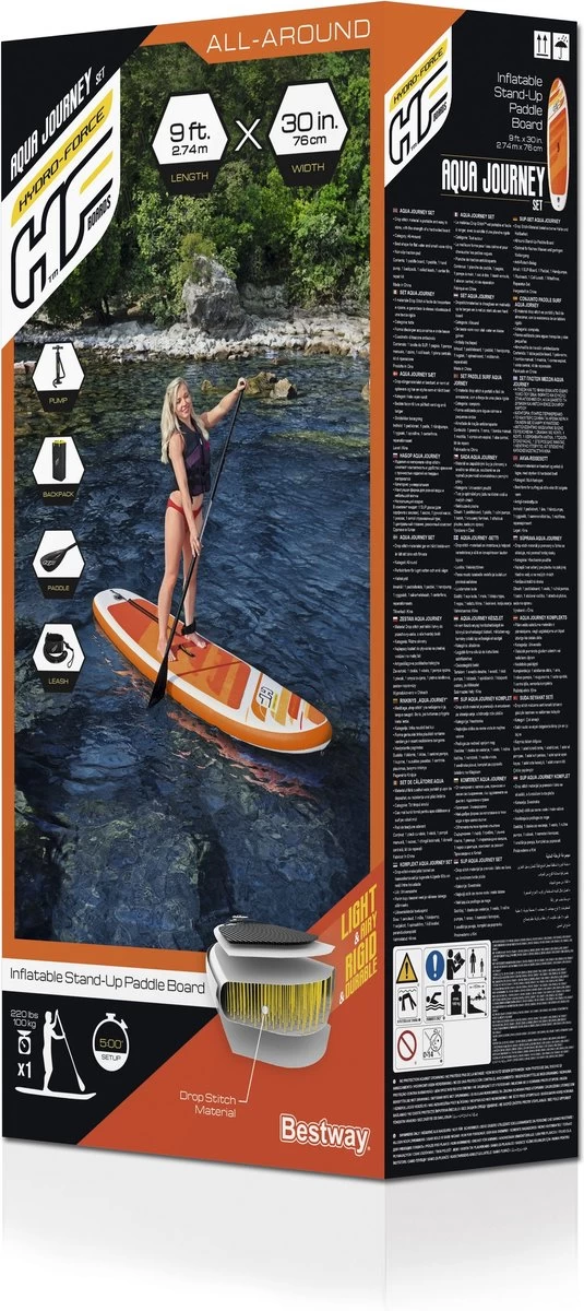 Bestway Sup Board - Hydro Force - Aqua Journey Set - 274 X 76 X 12 Cm - Met Accessoires 22 Bestway Sup Board - Hydro Force - Aqua Journey Set - 274 X 76 X 12 Cm - Met Accessoires - Afbeelding 20