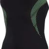 Speedo Placement Muscleback Badpak Dames - Zwart / Groen - Maat 34 -Speedo Winkel 556x1200