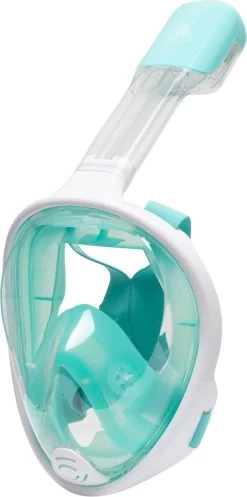 Sea Turtle Full Face Mask - Snorkelmasker - Volwassenen - Wit/Turquoise - L/XL -Speedo Winkel 596x1200