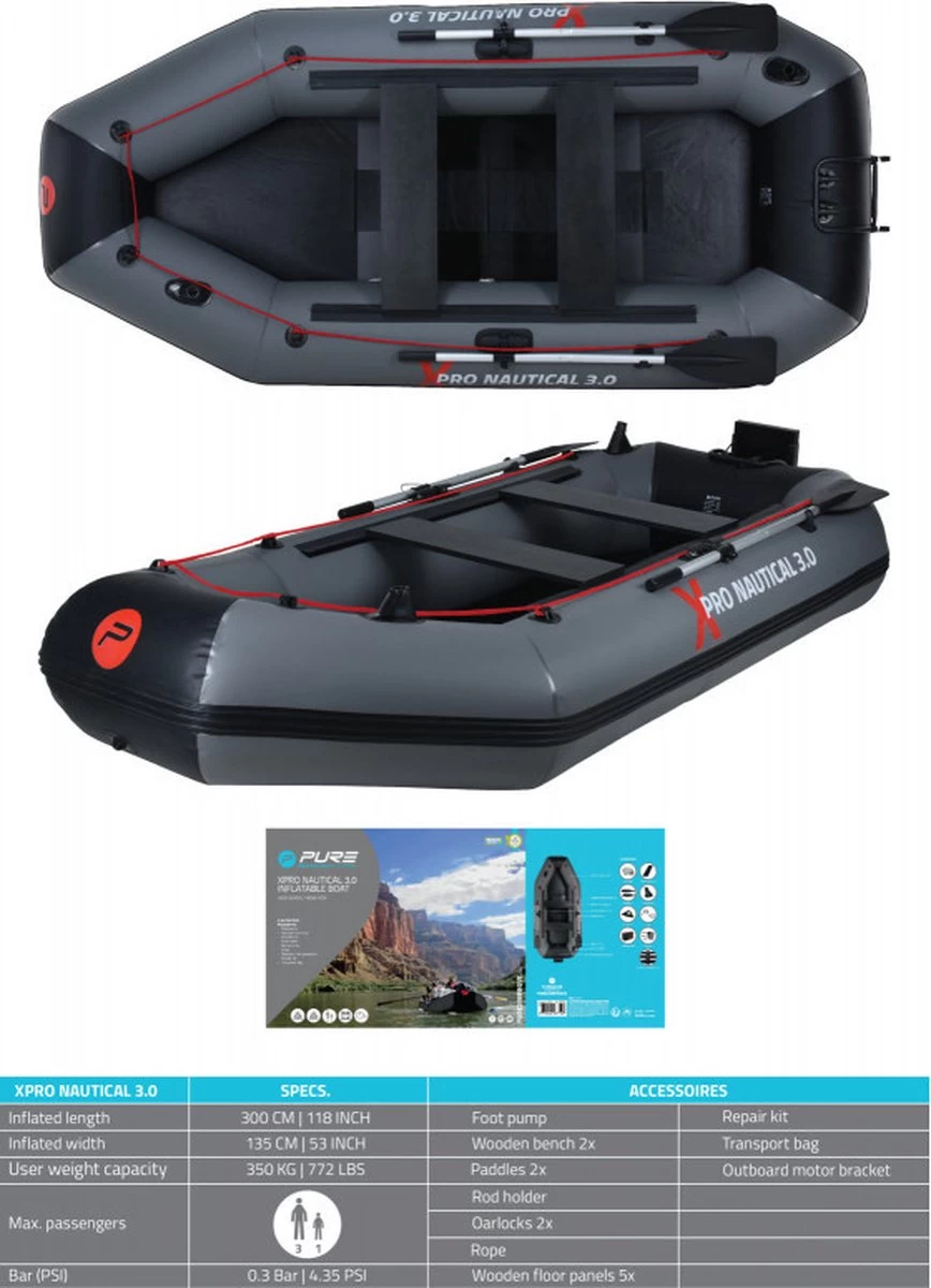 Opblaasboot Vissersboot Xpro Nautical 3.0 - 3 Tot 4 Personen - 300x135 Cm 7 Opblaasboot Vissersboot Xpro Nautical 3.0 - 3 Tot 4 Personen - 300x135 Cm - Afbeelding 5