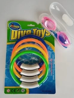 Jobber Playground Duikringen + Gratis Duikbril Kinderen - Zwembad Speelgoed - Willekeurige Kleur -Speedo Winkel 900x1200 2