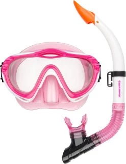 Waimea Snorkelset Junior - Roze - One Size - Snorkelen - Zwemmen - Zwembril - Duikbril