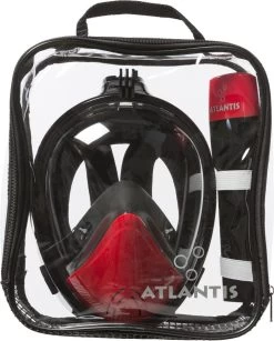 Atlantis Full Face Mask 2.0 - Snorkelmasker - Volwassenen - Zwart/Rood - L/XL -Speedo Winkel 964x1200